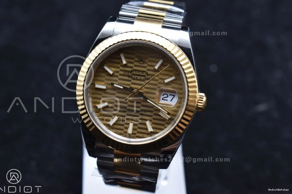 126333 YG 904L Oyster DateJust SS YG Steel Dial 41 Textured Edition Best Clean Sleek 608 VR 1:1 on Bracelet 0713